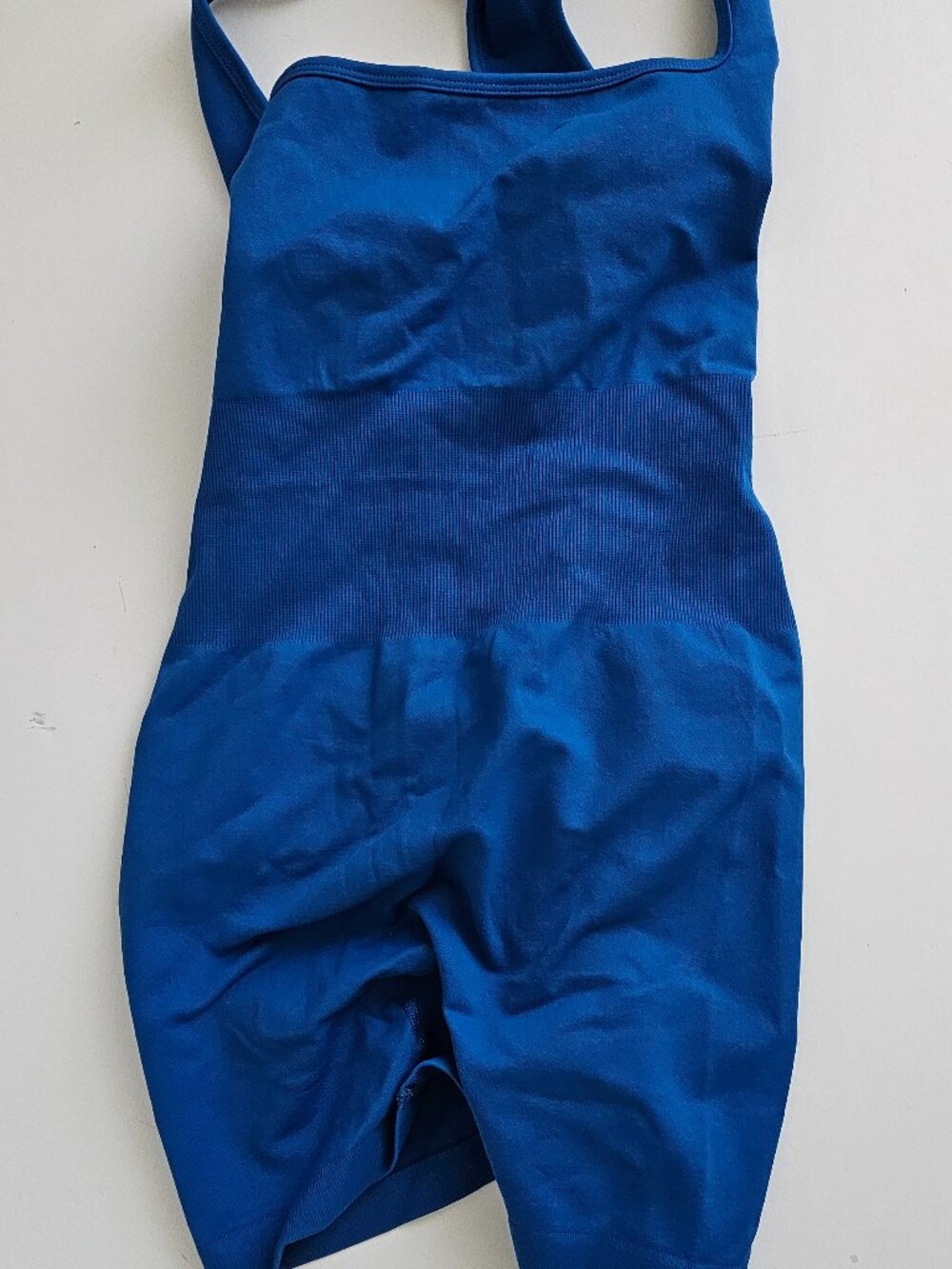 Women's Backless Ruched Sports Romper Blue Size S NEW